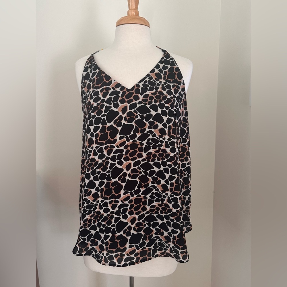 LOFT Brown and Black Relaxed Camisole Top
